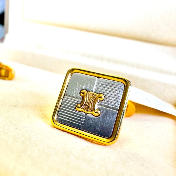 122 Celine Vintage Logo Cufflinks - Picture 3 of 4